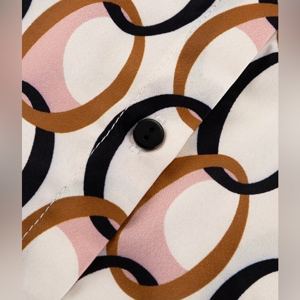 Elegant Loose Fit Long Sleeve Two-Piece Blouse & Trouser Pants Cord Set - Picture 10 of 16